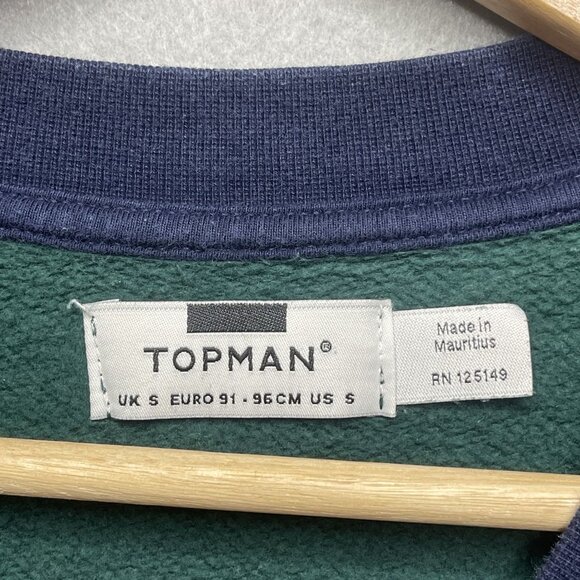 Colorblock Sweatshirt By Topman With Embroidered Stamford Design Small - Picture 4 of 7